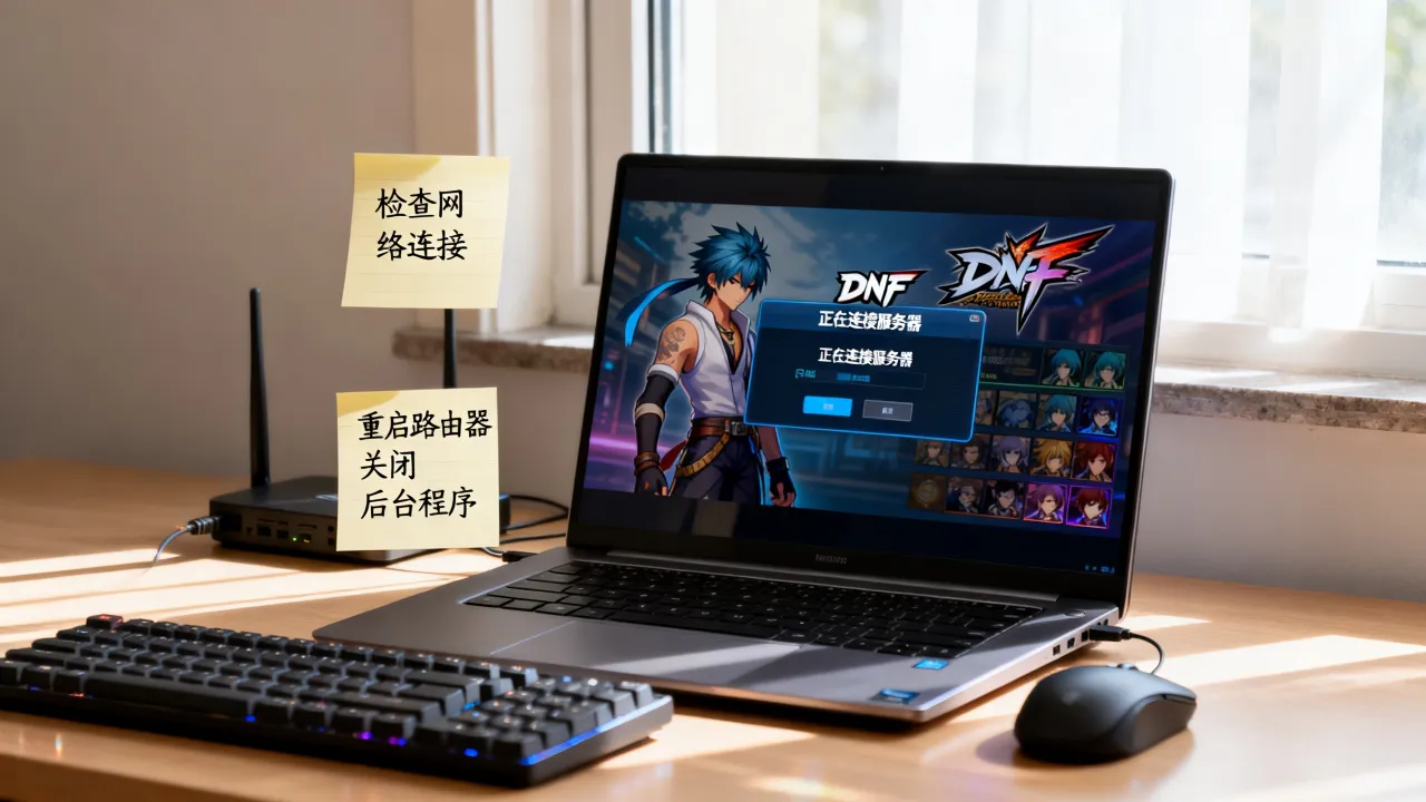 为什么DNF进入一直连接到服务器，怎么解决？