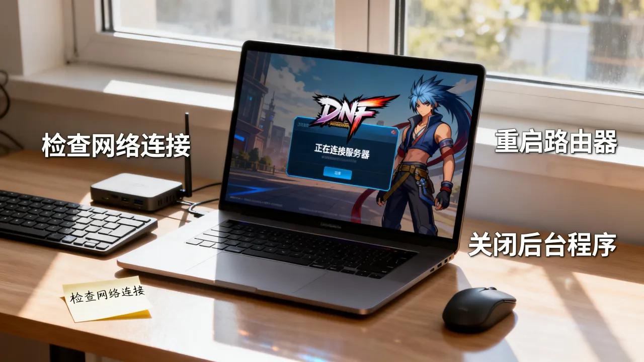 为什么DNF进入一直连接到服务器，怎么解决？