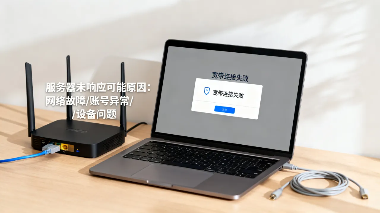 宽带管家服务器未响应怎么解决，宽带连接失败无法上网的原因