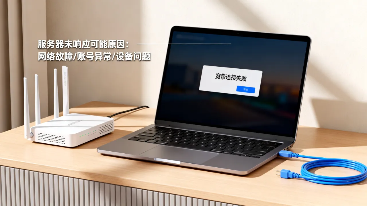 宽带管家服务器未响应怎么解决，宽带连接失败无法上网的原因