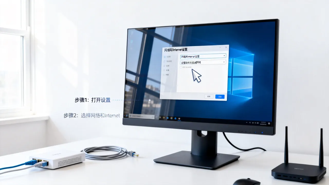 win桌面如何添加宽带连接服务器，Win10怎么设置宽带连接？