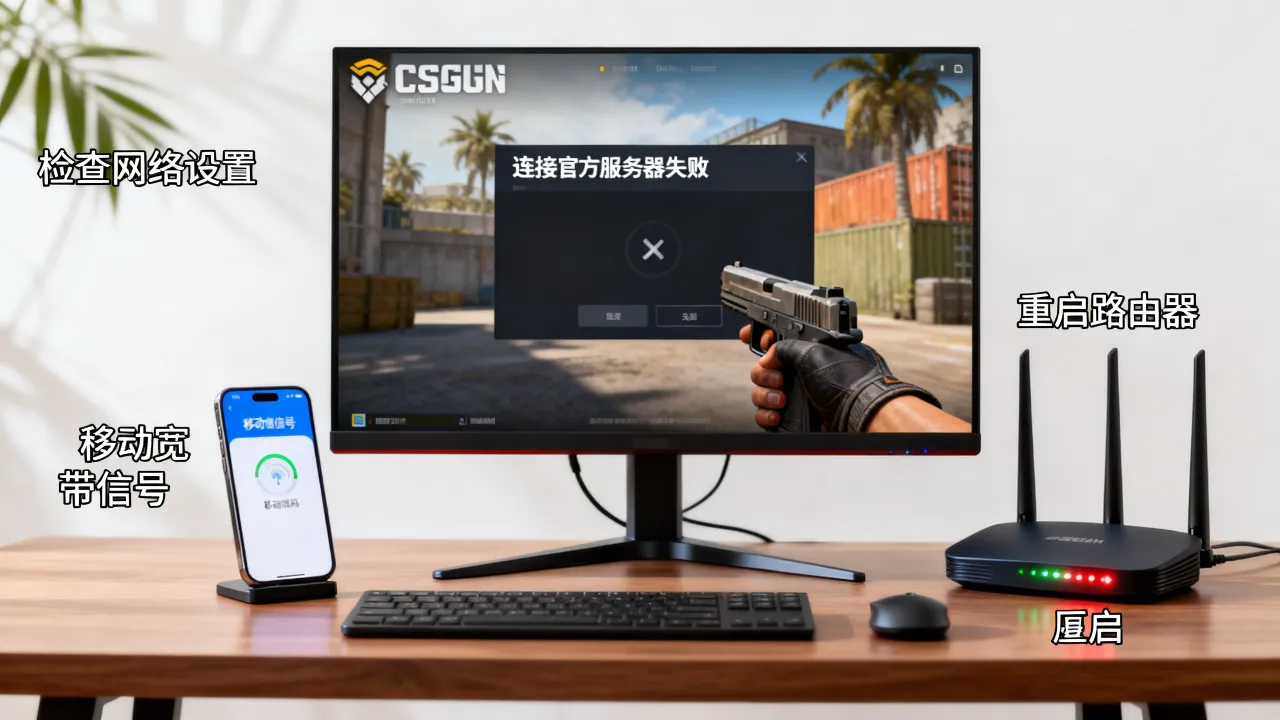 为什么移动宽带CSGO连接官方服务器失败，移动宽带CSGO连接失败怎么办