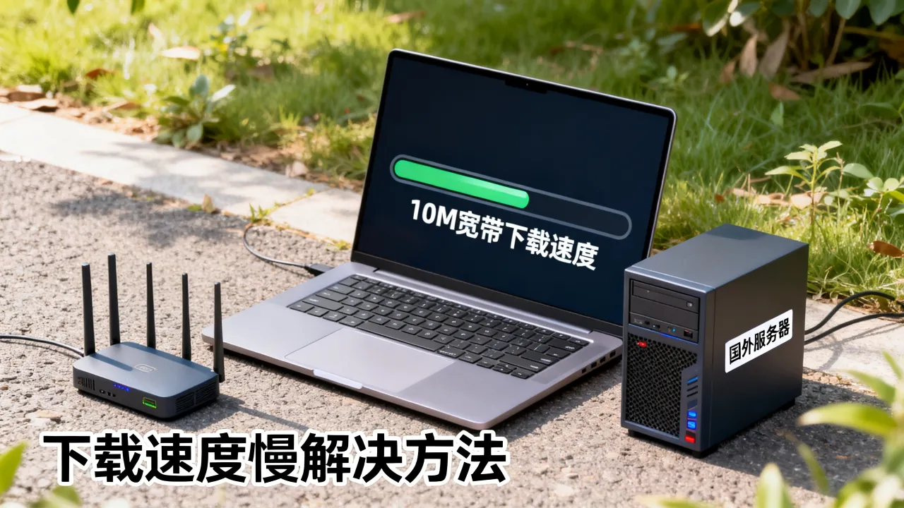 国外服务器10m宽带下载速度是多少?,下载速度慢怎么解决
