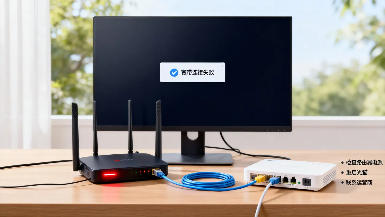 宽带网服务器连接失败怎么办，宽带连接失败是什么原因？