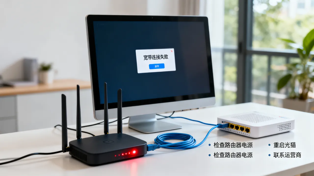 宽带网服务器连接失败怎么办，宽带连接失败是什么原因？