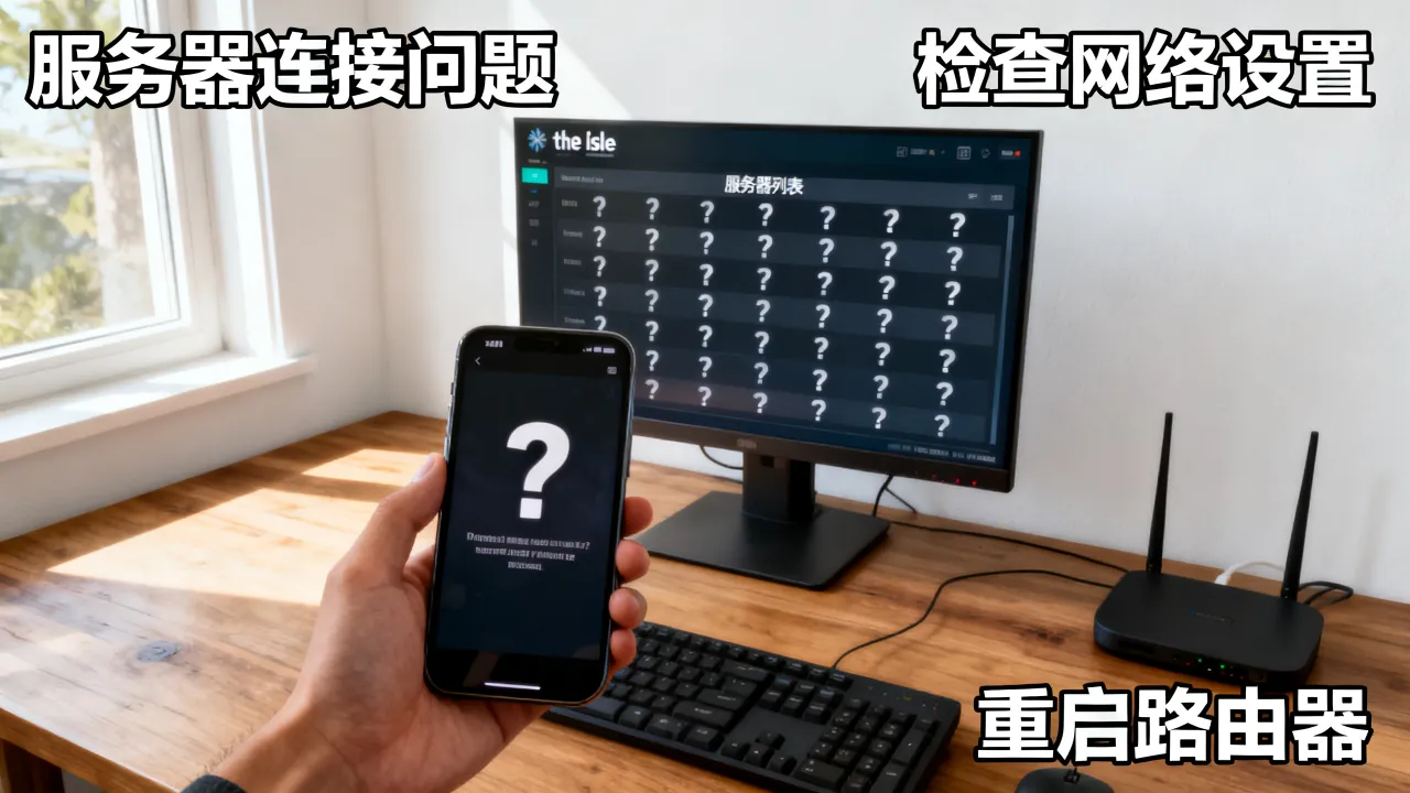 the isle找服务器为什么都是问号，怎么解决？