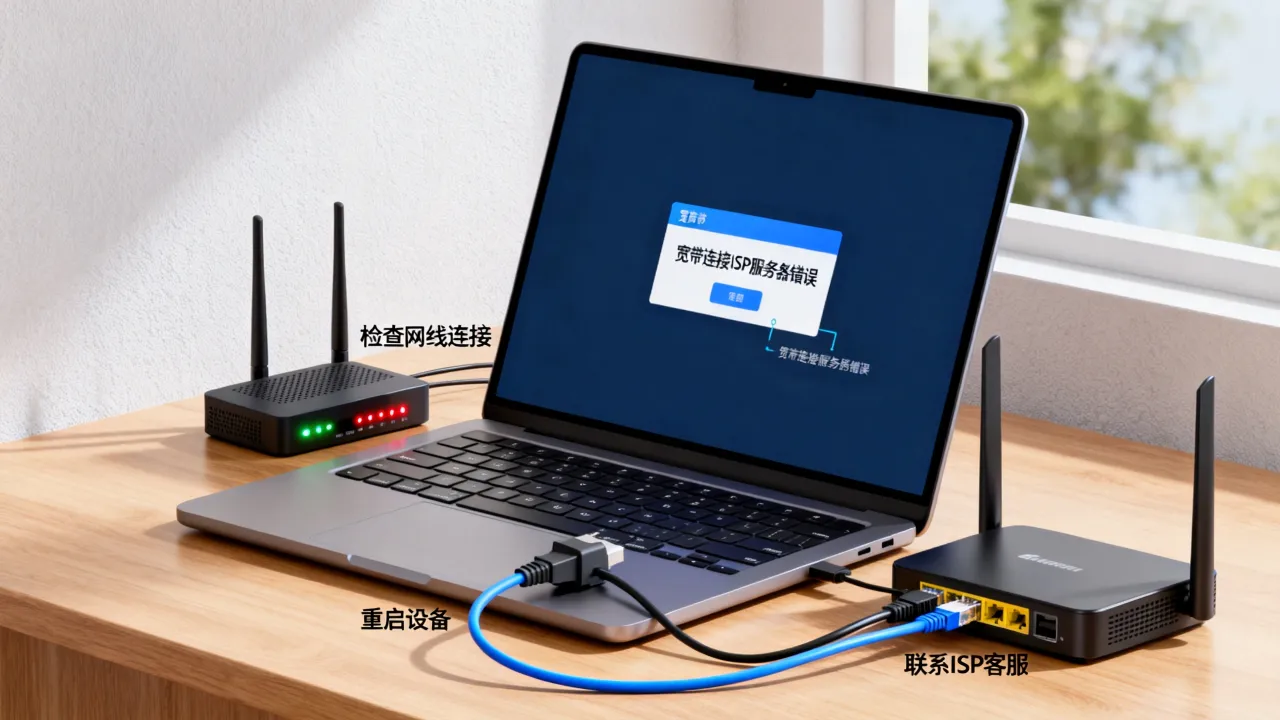 宽带连接ISP服务器错误怎么解决，宽带连接失败是什么原因？