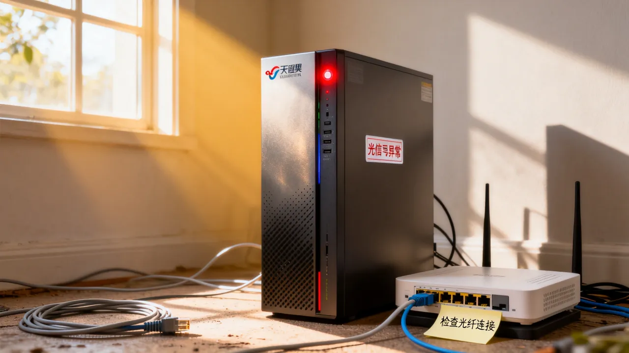 天翼宽带光网服务器一直闪红灯无法上网是怎么回事,如何解决? 天翼宽带光网服务器一直闪红灯无法上网是怎么回事,如何解决?