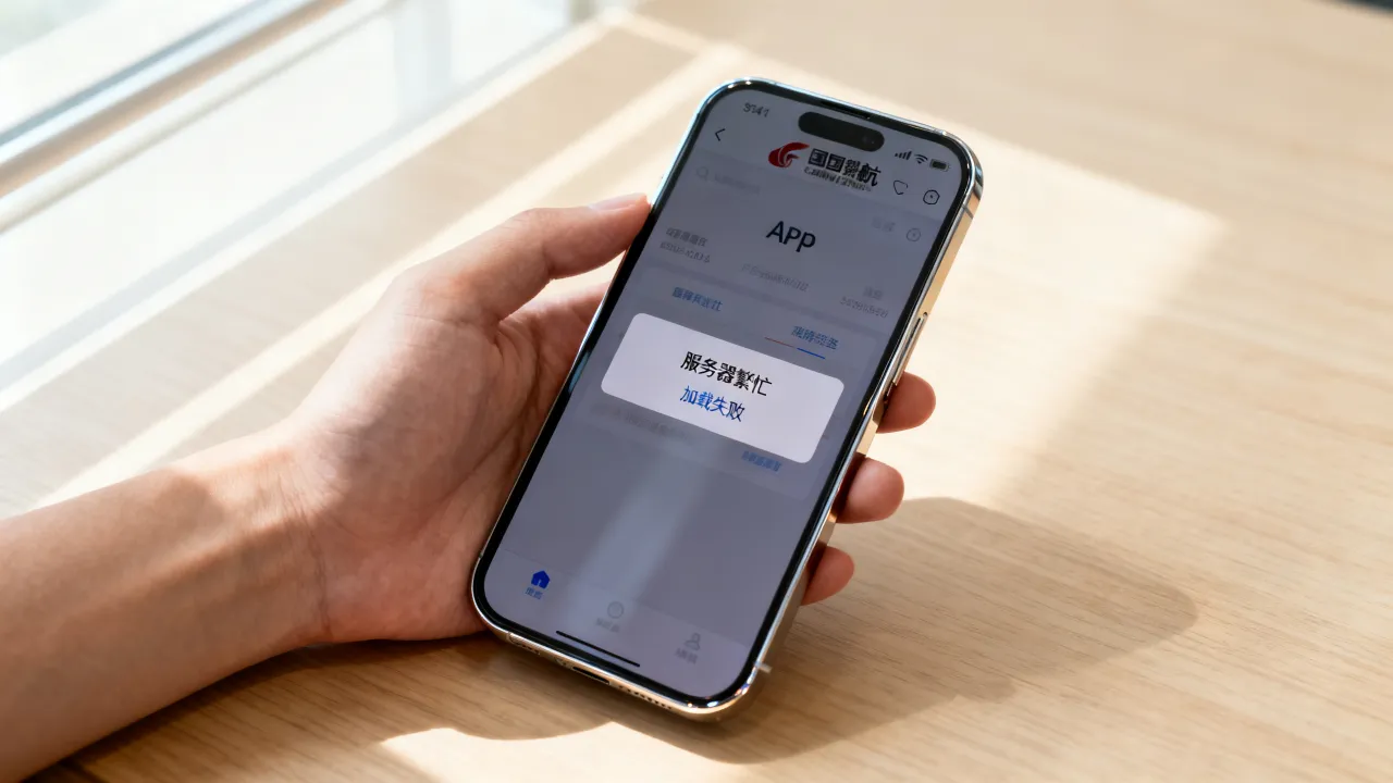 国航app为什么显示服务器繁忙，国航app一直加载失败怎么回事