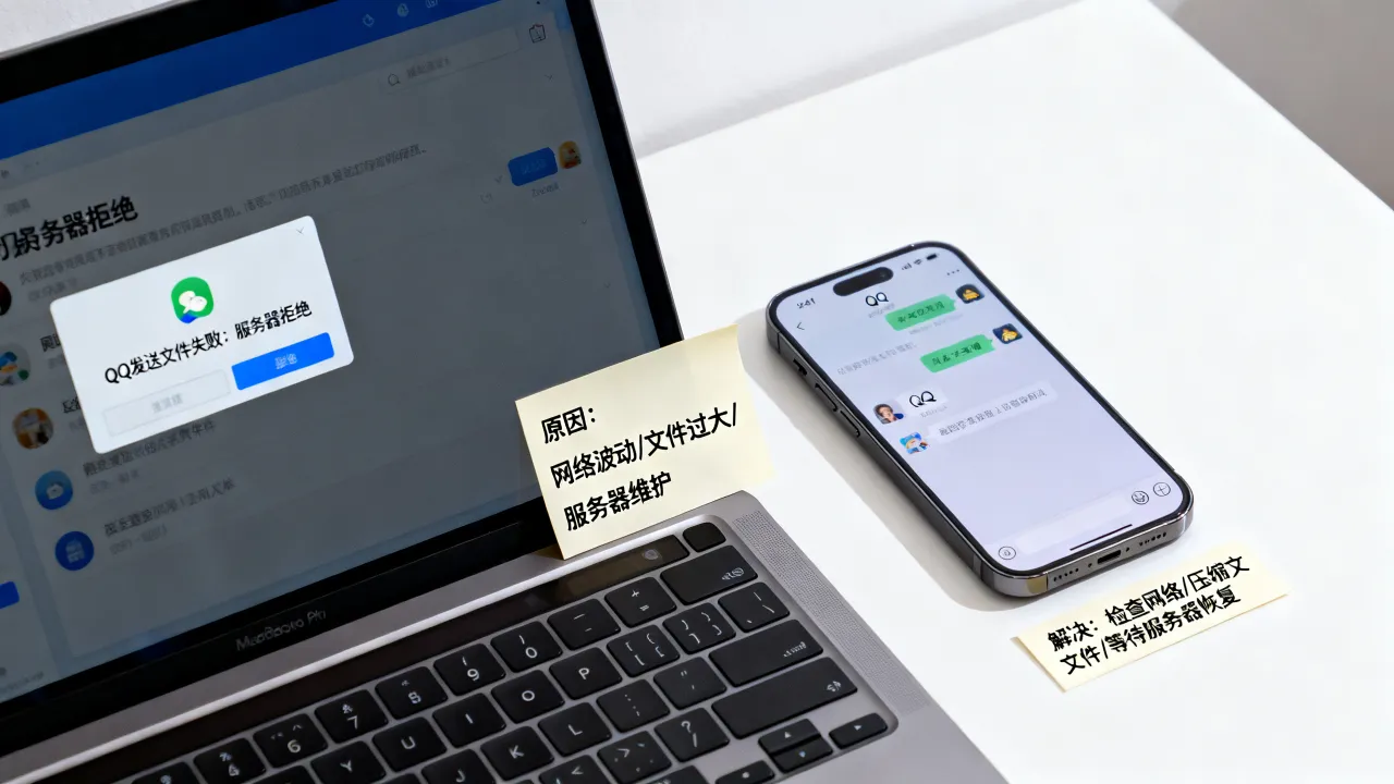 QQ发送文件时显示服务器拒绝是什么原因，怎么解决？