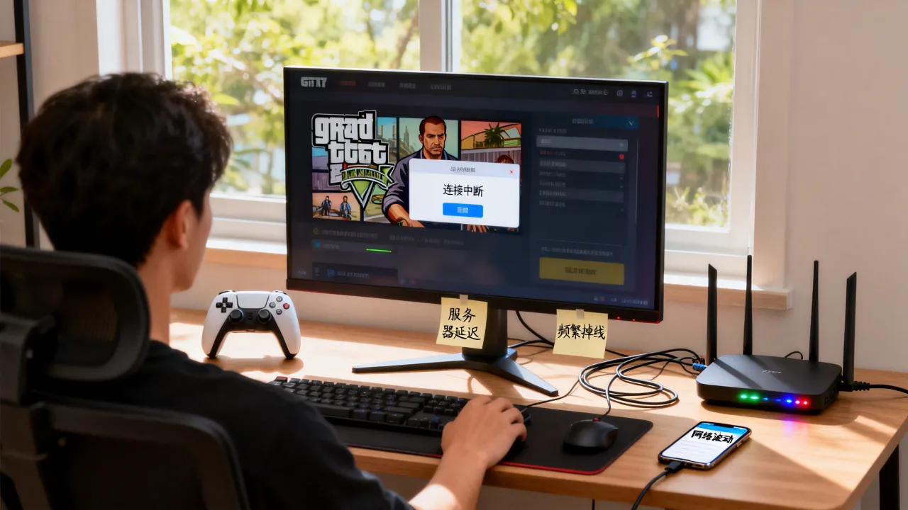 GTA5服务器为什么这么垃圾，线上模式频繁掉线卡顿怎么办