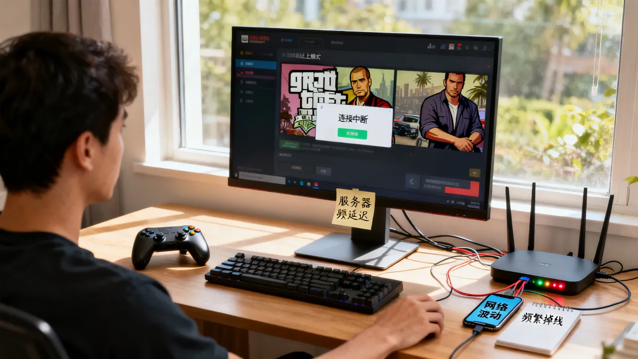 GTA5服务器为什么这么垃圾，线上模式频繁掉线卡顿怎么办