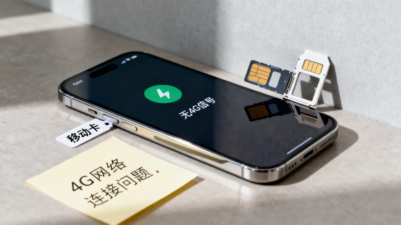 为什么我的移动卡没有4g网络连接服务器，4g网络为何连不上