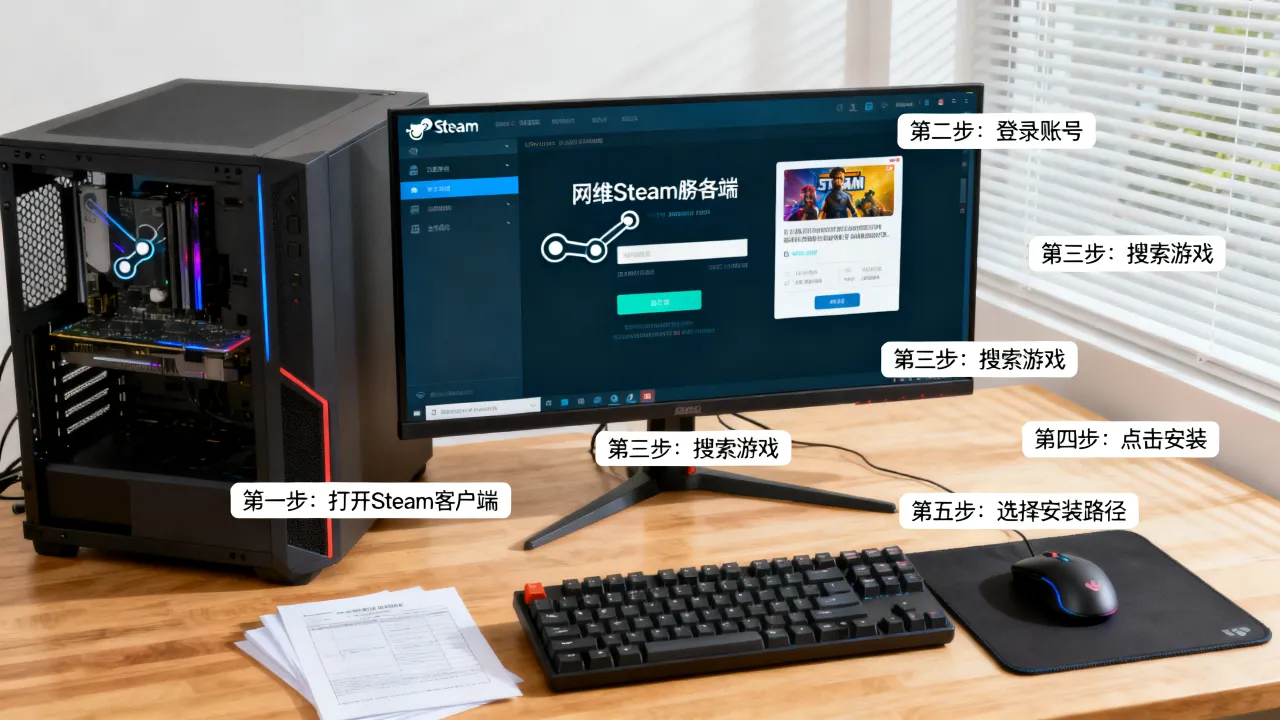 网维服务器怎么下游戏？Steam游戏安装详细步骤