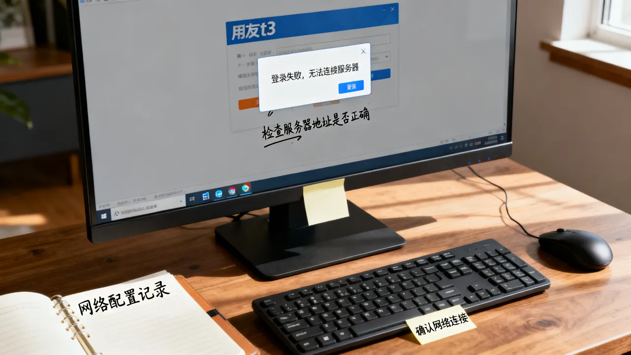 用友t3为什么切换不了服务器，登录失败无法连接如何解决
