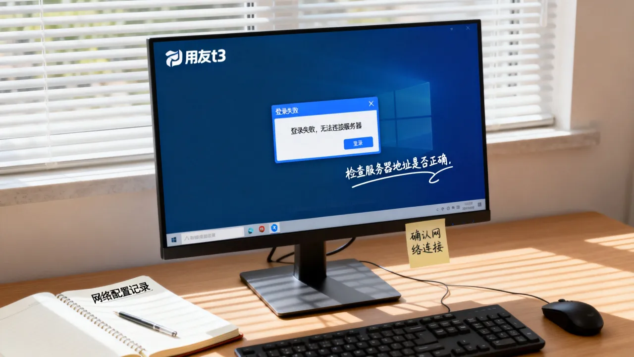 用友t3为什么切换不了服务器，登录失败无法连接如何解决