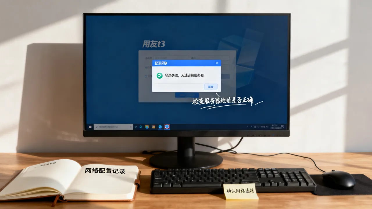用友t3为什么切换不了服务器，登录失败无法连接如何解决