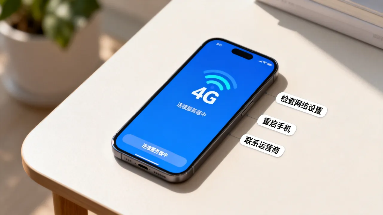 为什么手机显示是4g网络连接服务器，怎么办？