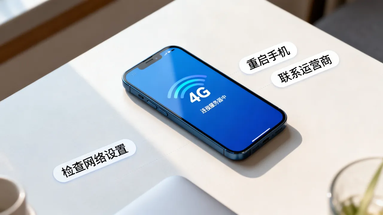为什么手机显示是4g网络连接服务器，怎么办？
