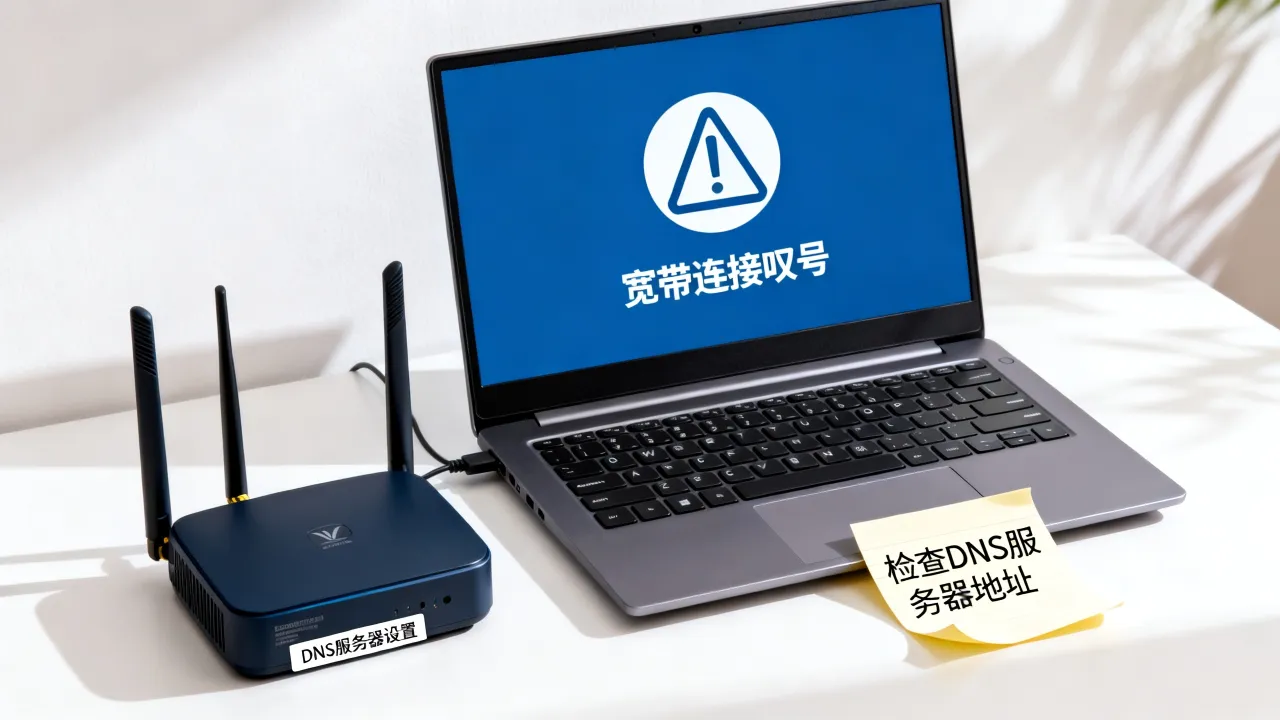 宽带连接叹号 DNS服务器未响应是什么原因，怎么办