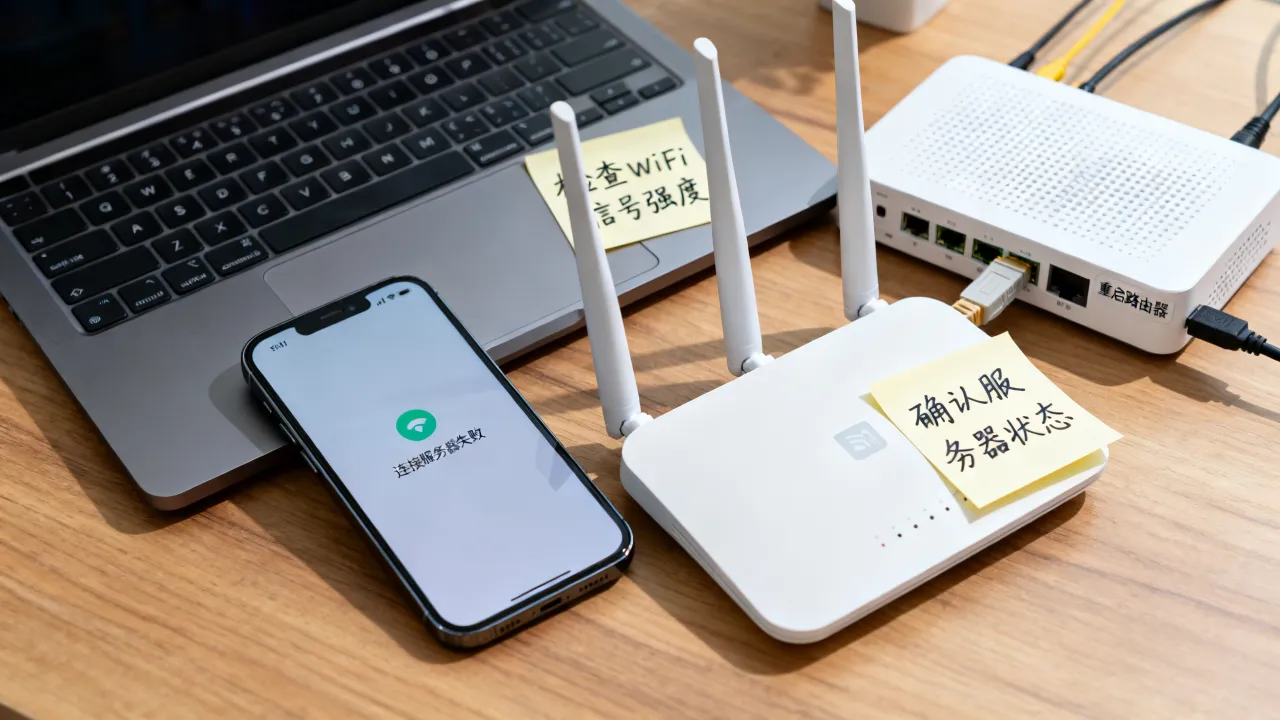 为什么连上WiFi还连不上服务器，连接服务器失败怎么办？
