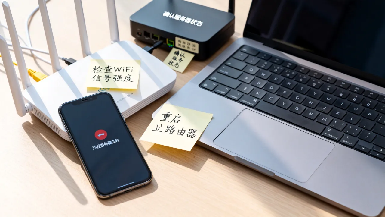 为什么连上WiFi还连不上服务器，连接服务器失败怎么办？