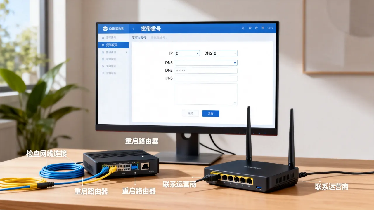 宽带拨号IP和DNS都是0怎么回事，宽带拨号IP为0怎么解决？