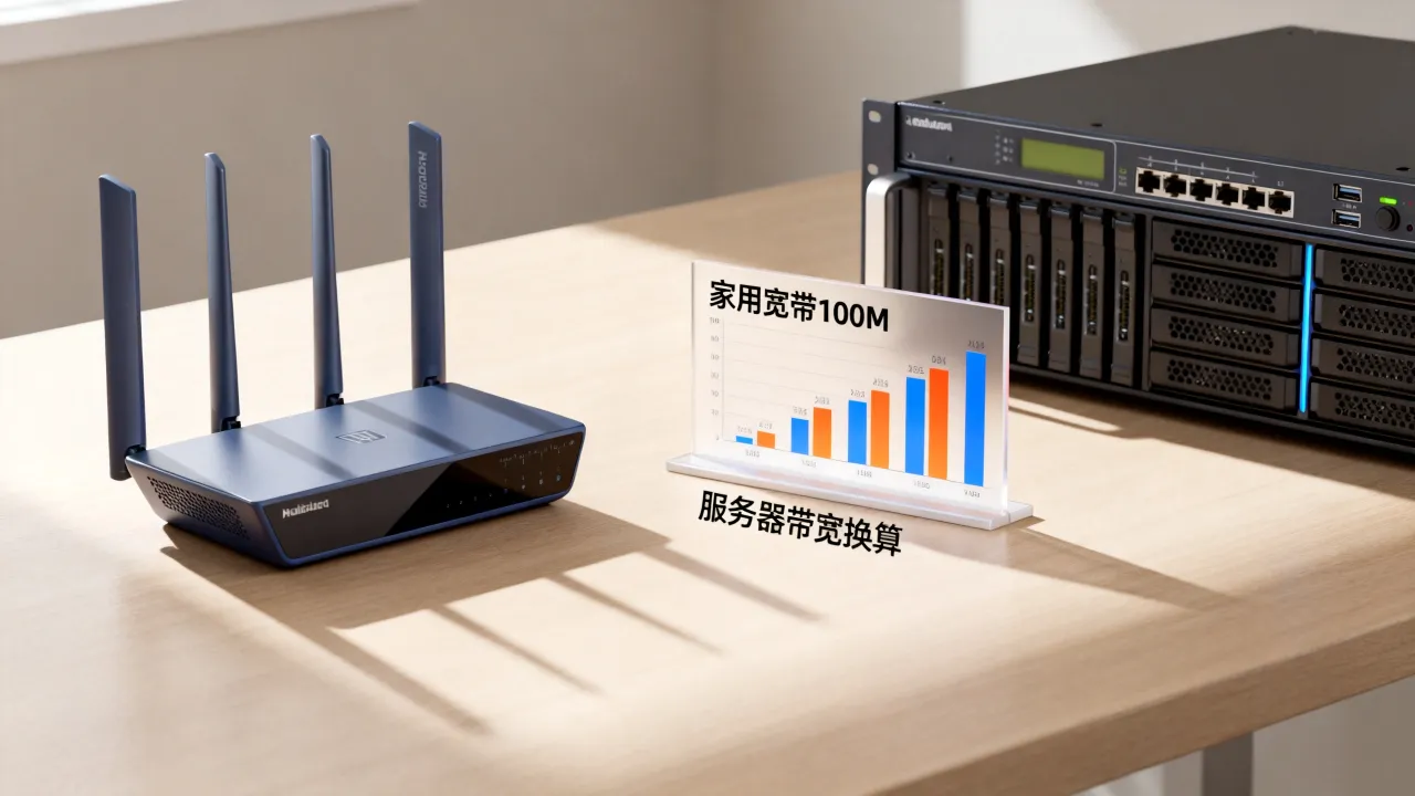 家用宽带100m相当于服务器的多少兆，服务器带宽怎么换算？