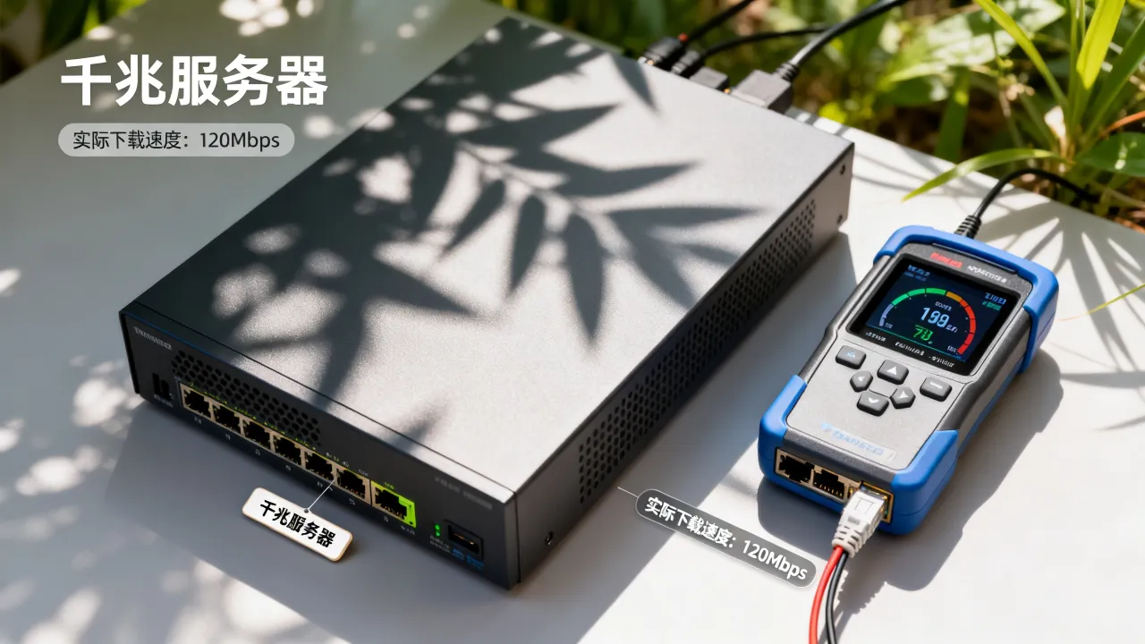 千兆服务器网速慢吗，为什么实际下载速度不达标？