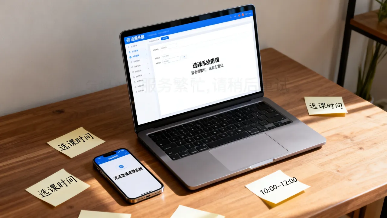 为什么选课服务器总显示错误，选课系统崩溃无法登录怎么办
