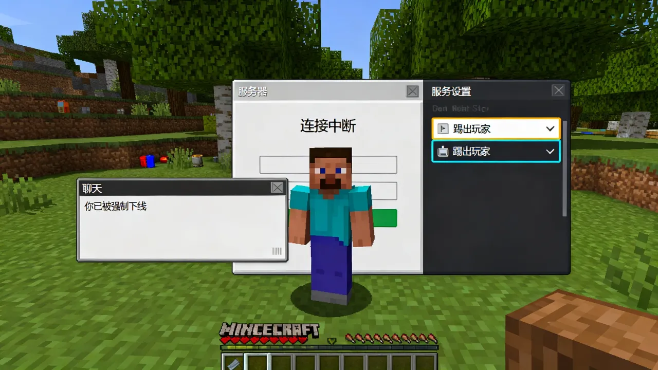 我的世界服务器为什么老是被t，总是被强制下线怎么办