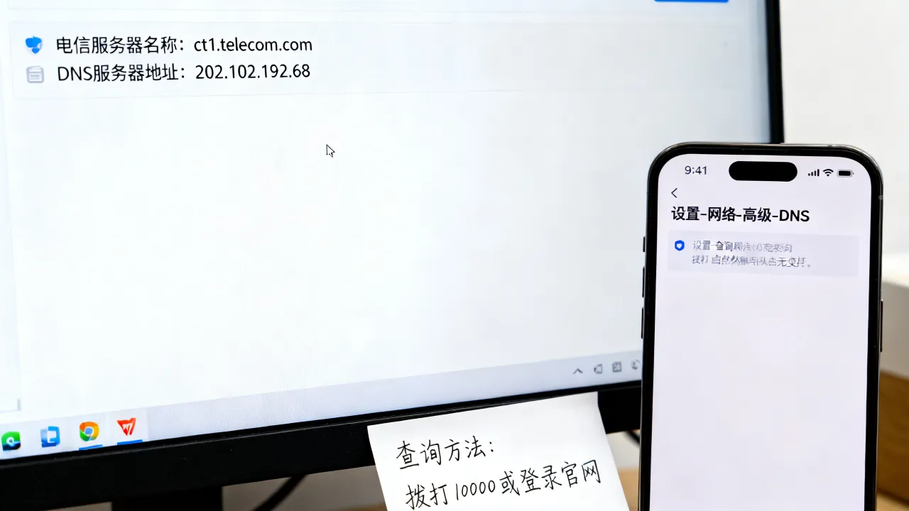 电信服务器名称是什么，电信宽带DNS服务器地址怎么查