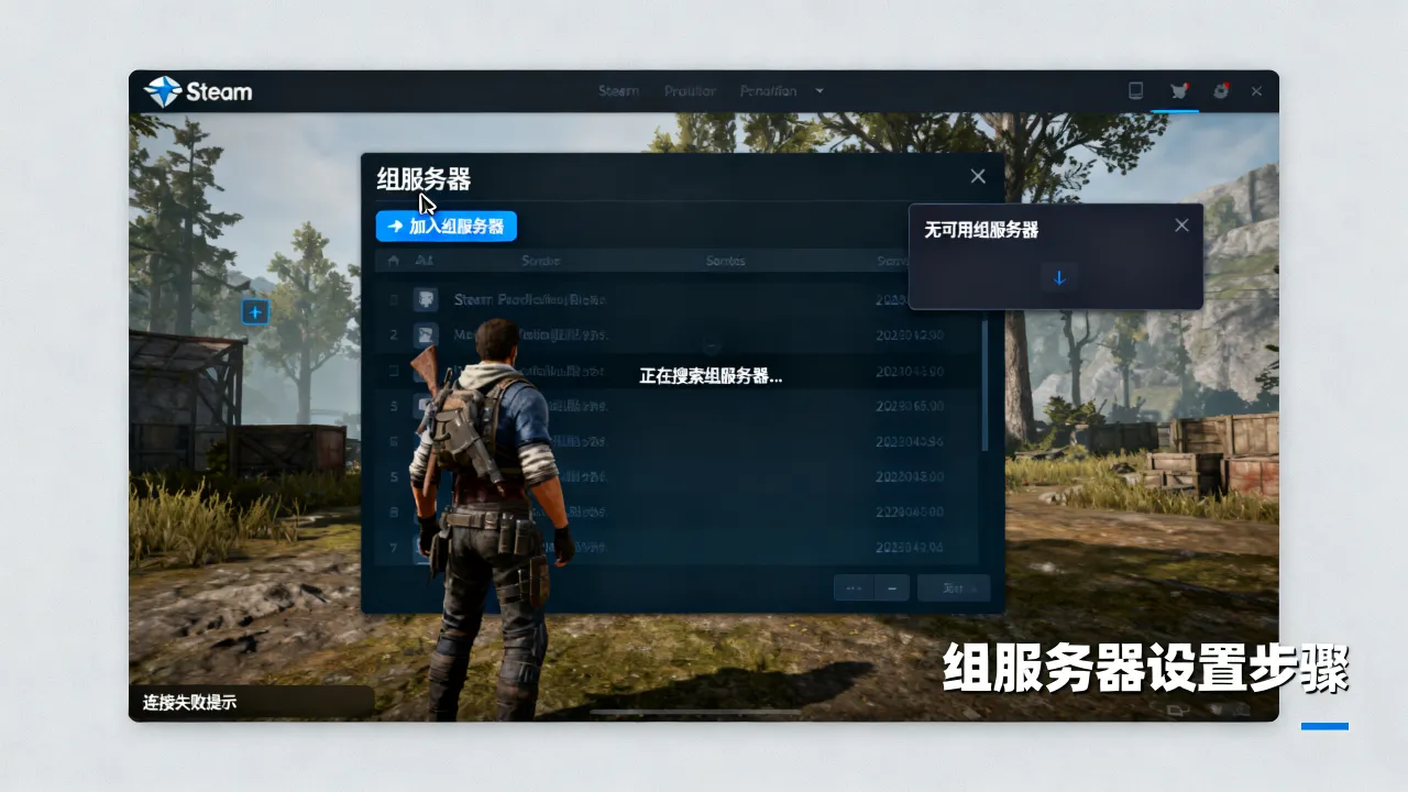 求生之路为什么没有steam组服务器，steam组服务器怎么进