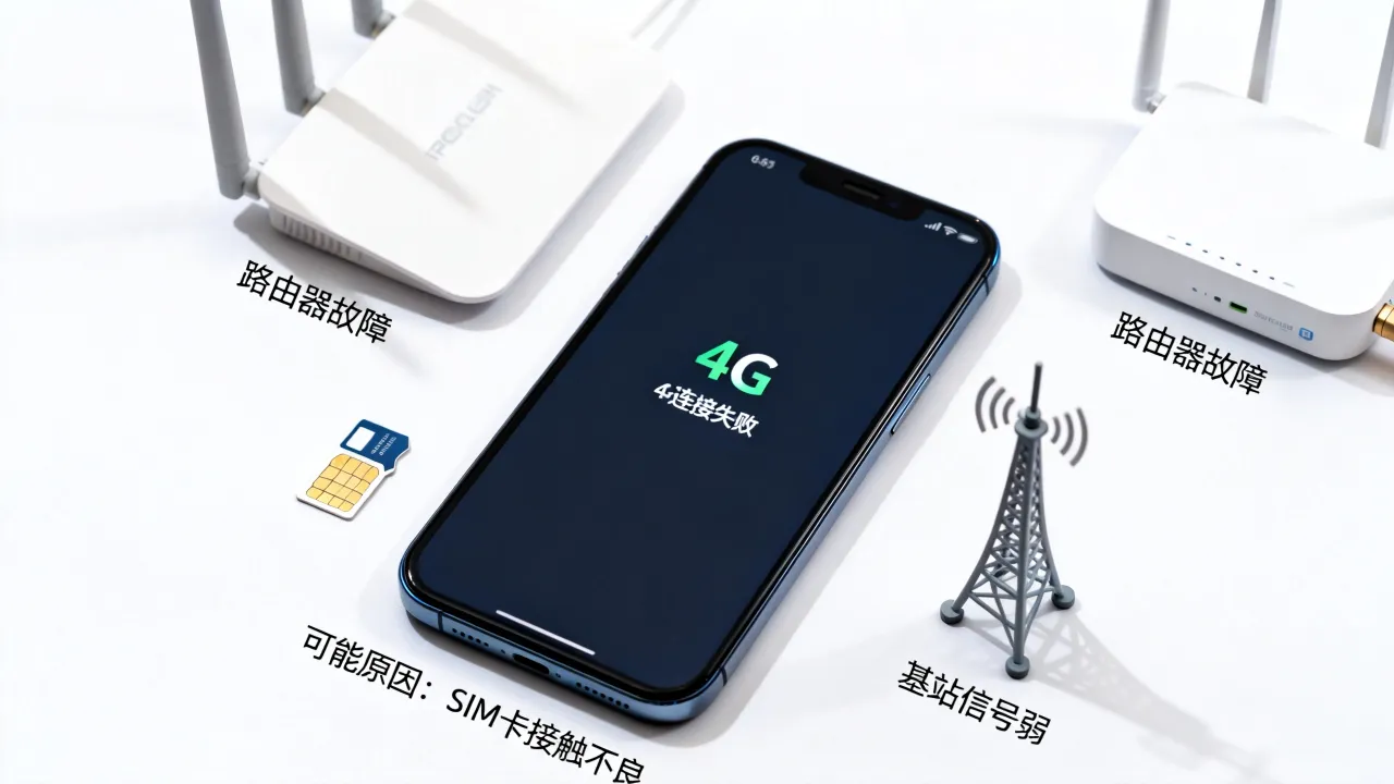为什么手机突然开不了4G网络，连接服务器失败的原因是什么？
