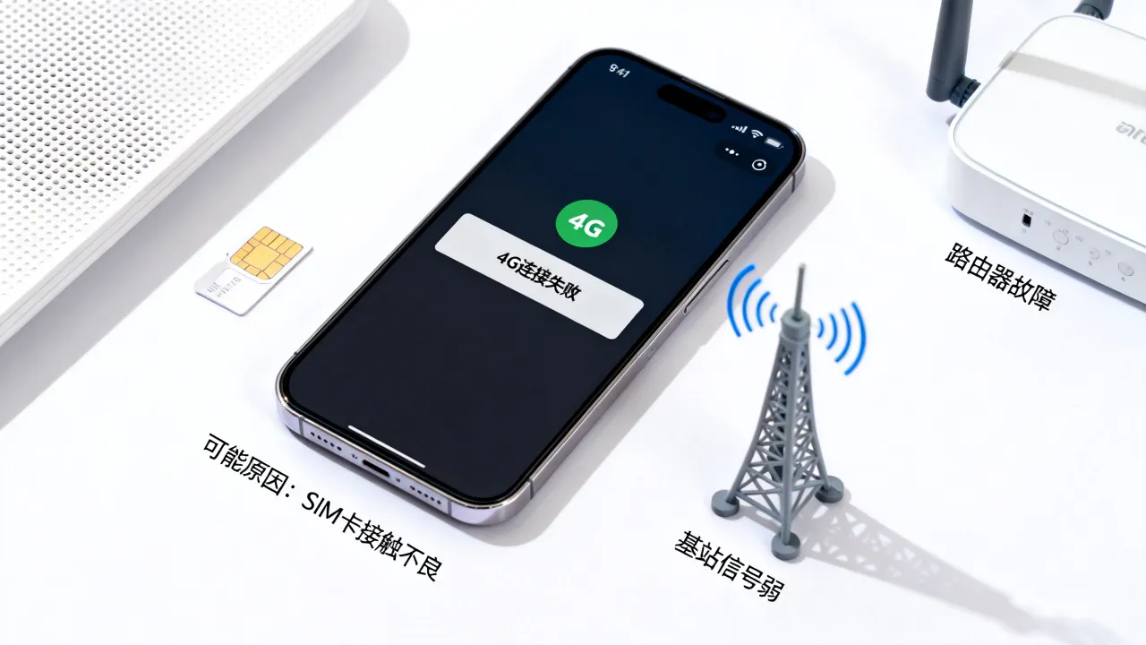 为什么手机突然开不了4G网络，连接服务器失败的原因是什么？