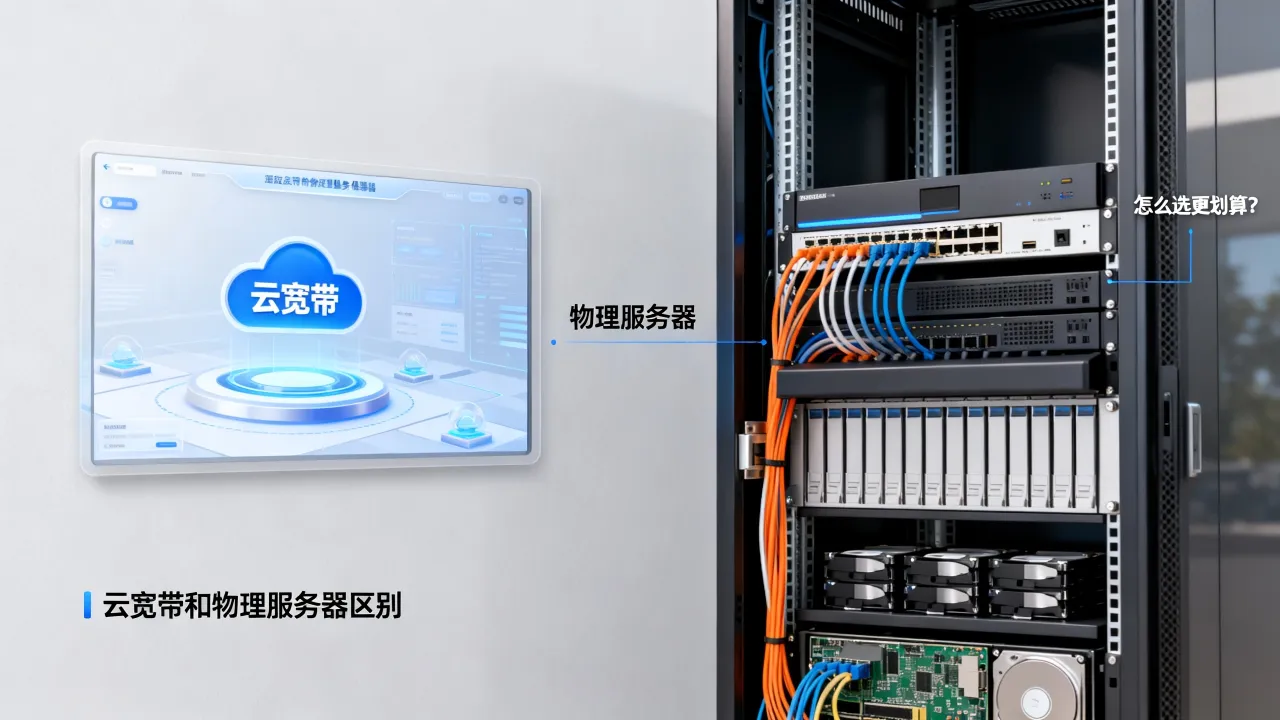 服务器云宽带哪家好？云宽带和物理服务器区别，怎么选更划算？