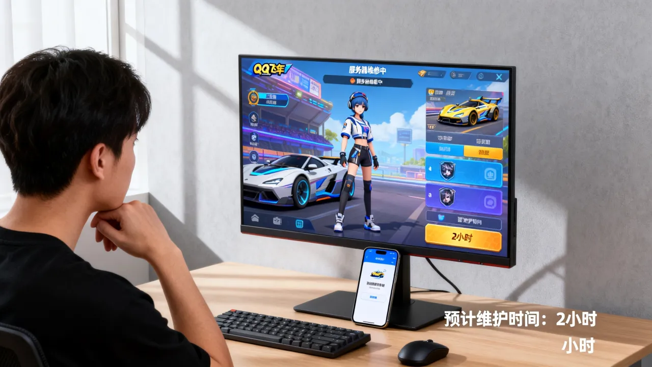 qq飞车为什么显示服务器维修，服务器维护要等多久才能玩