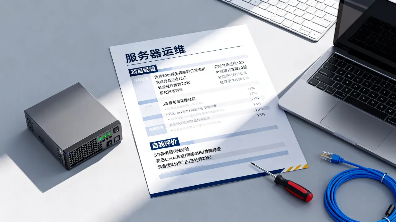 服务器运维简历如何写项目经验？自我评价怎么填？