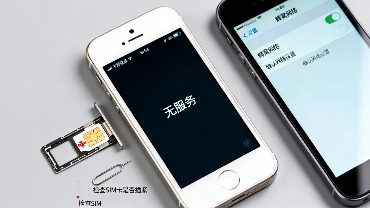 联通卡插到5s为什么无服务器，苹果5s联通卡无服务怎么解决