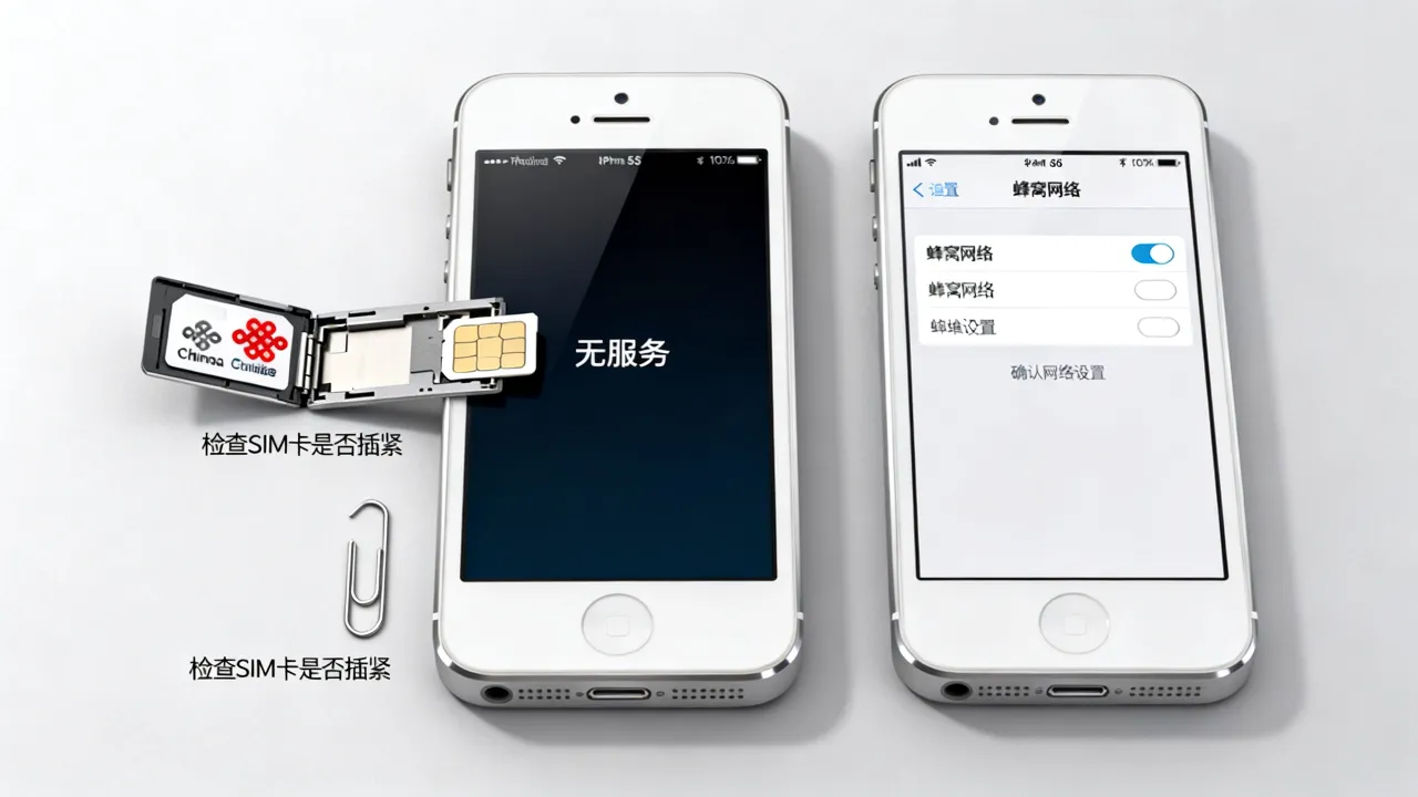 联通卡插到5s为什么无服务器，苹果5s联通卡无服务怎么解决