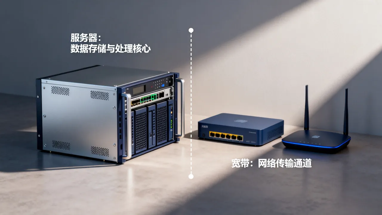 服务器与宽带的区别是什么，服务器和宽带有什么区别？
