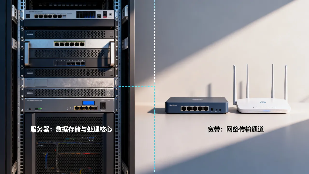 服务器与宽带的区别是什么，服务器和宽带有什么区别？