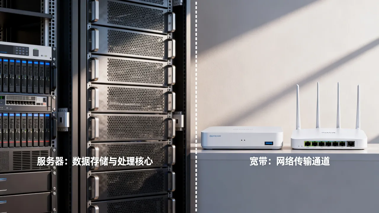 服务器与宽带的区别是什么，服务器和宽带有什么区别？