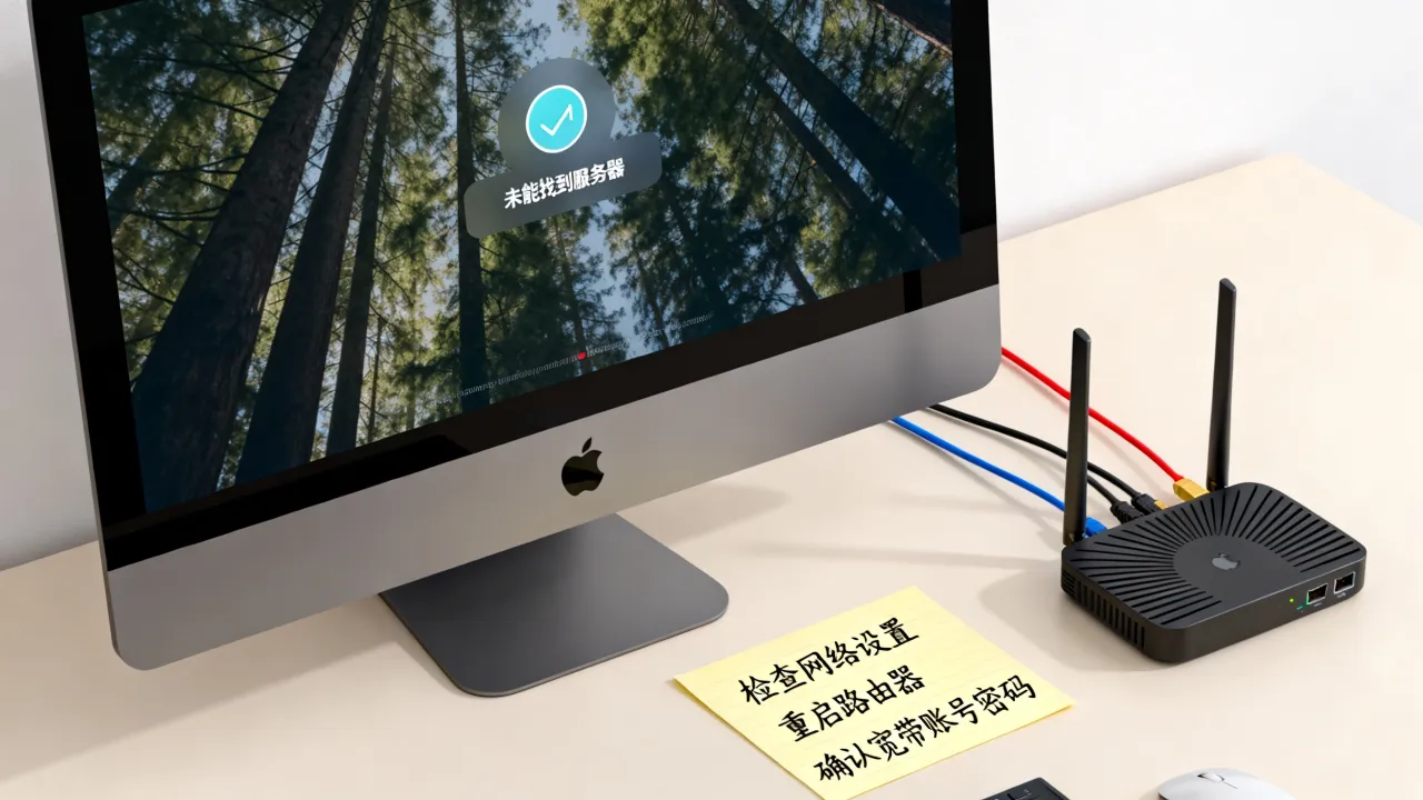 mac连宽带未能找到服务器怎么办？，mac连宽带未能找到服务器是什么原因