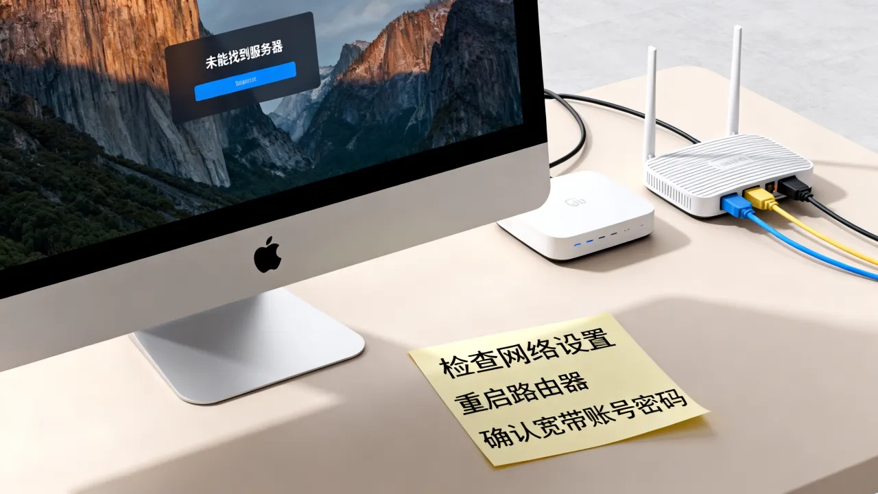 mac连宽带未能找到服务器怎么办？，mac连宽带未能找到服务器是什么原因