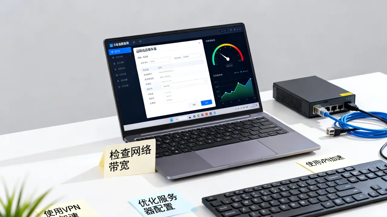远程连接服务器网速慢怎么办，远程桌面连接卡顿如何解决