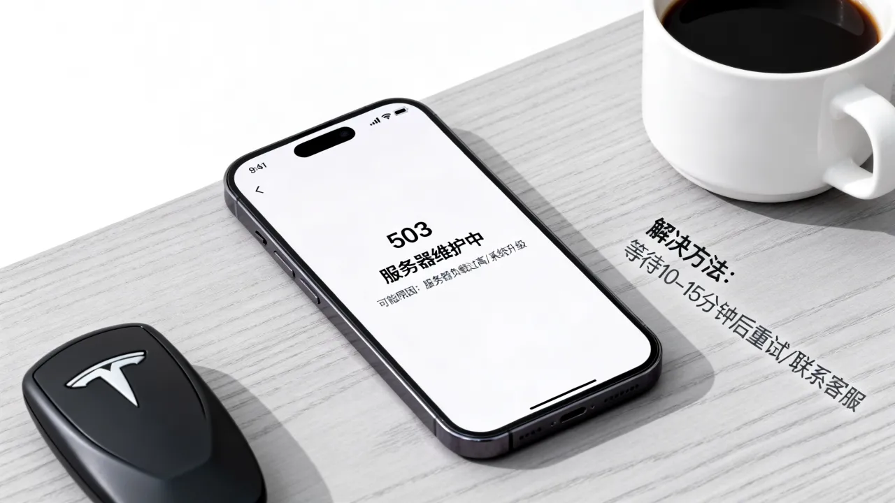 特斯拉app显示503服务器维护中怎么解决，原因是什么