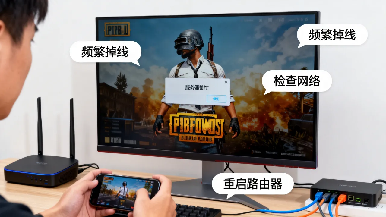 PUBG显示服务器繁忙是为什么？吃鸡频繁掉线怎么解决？