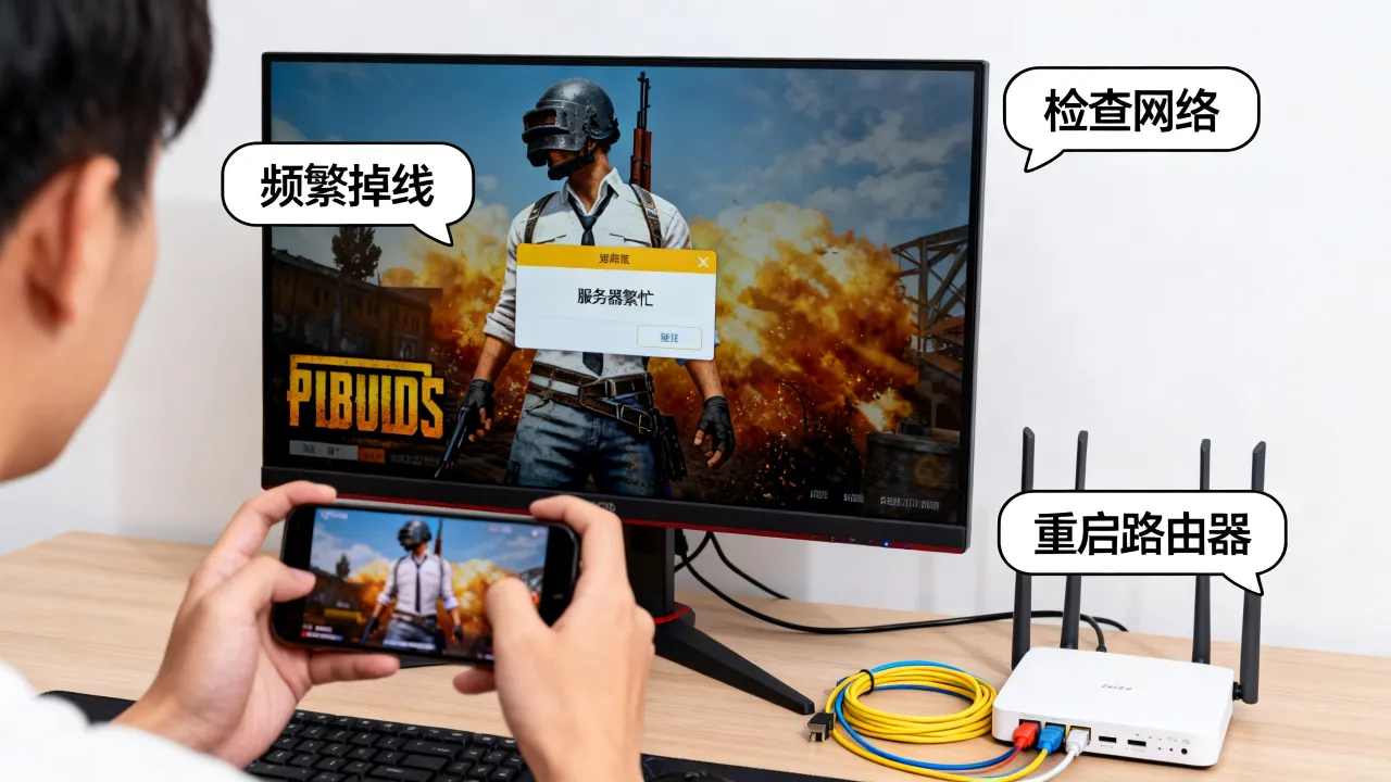 PUBG显示服务器繁忙是为什么？吃鸡频繁掉线怎么解决？