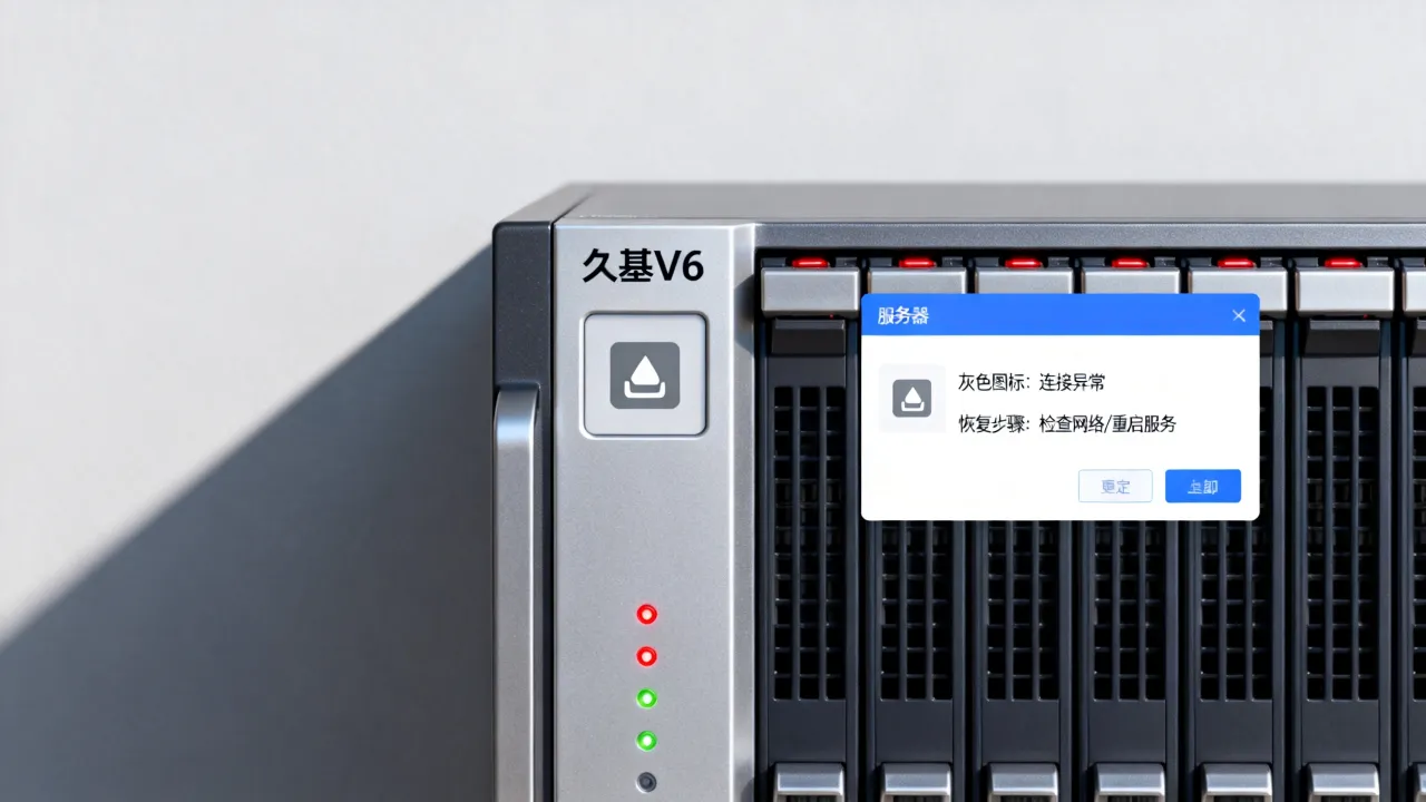 久其V6服务器图标灰色怎么回事，如何恢复
